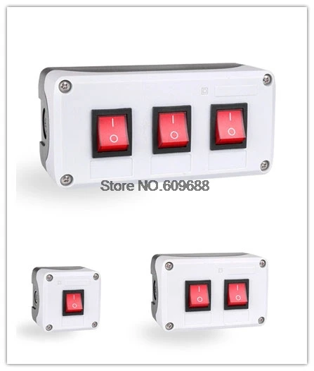 Rocker switch button box RK1-01 rocker power switch button 16A250V self-locking indicator electrical box