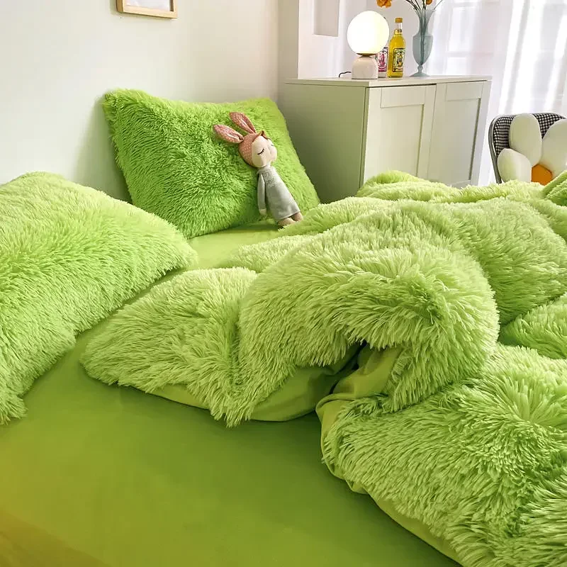 Long Shaggy Throw Blanket Bedding Sheet Large Size Warm Soft Thick Fluffy Sofa Sherpa Blankets Pillowcase Comforter Cover