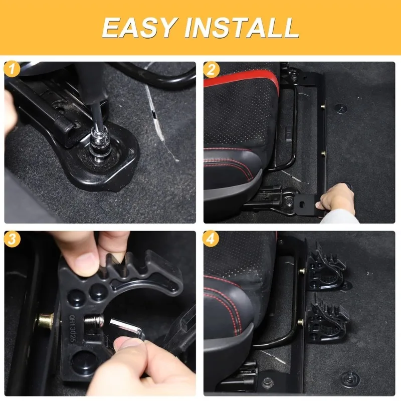 トヨタ 86 スバル BRZ 2022-2024 アルミ合金黒車のシート下懐中電灯ホルダーブラケットインテリアカーアクセサリー