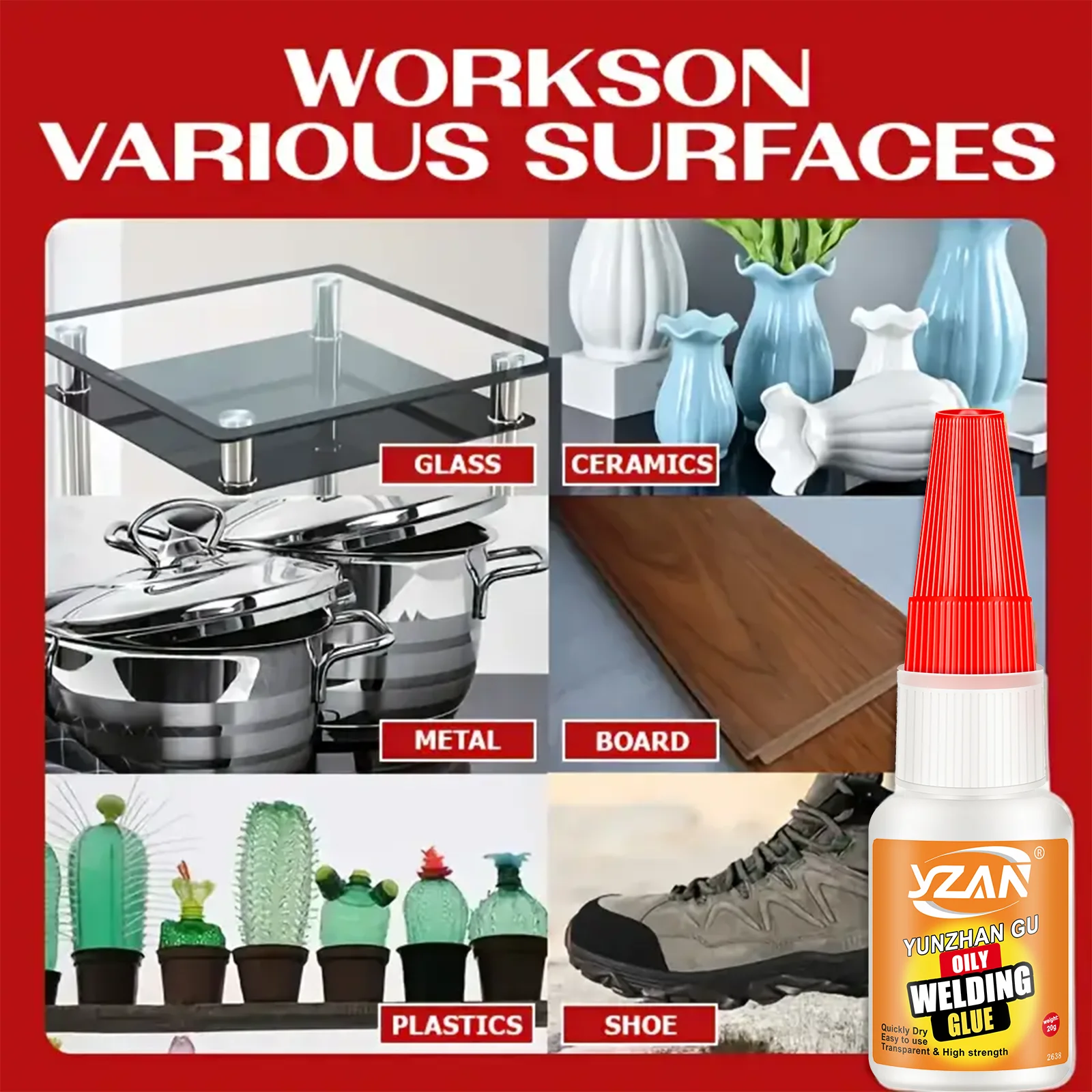 JXVX 50g غراء زيتي عالي القوة لحام فائق جميع الأغراض أداة غراء سائل قوية جدًا 20 جرام - غراء CA شفاف سريع الجفاف. #6