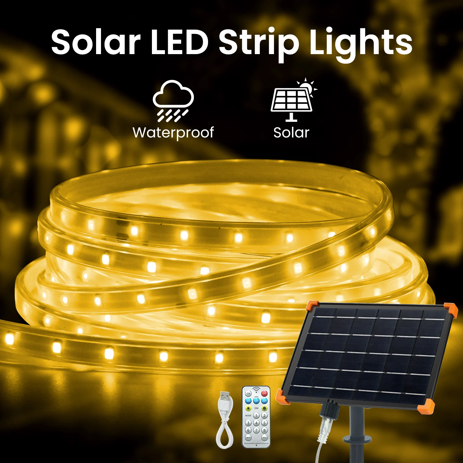 Striscia LED Solare 3M/5M/10M/ - Outdoor Power Strip recensione e prezzo