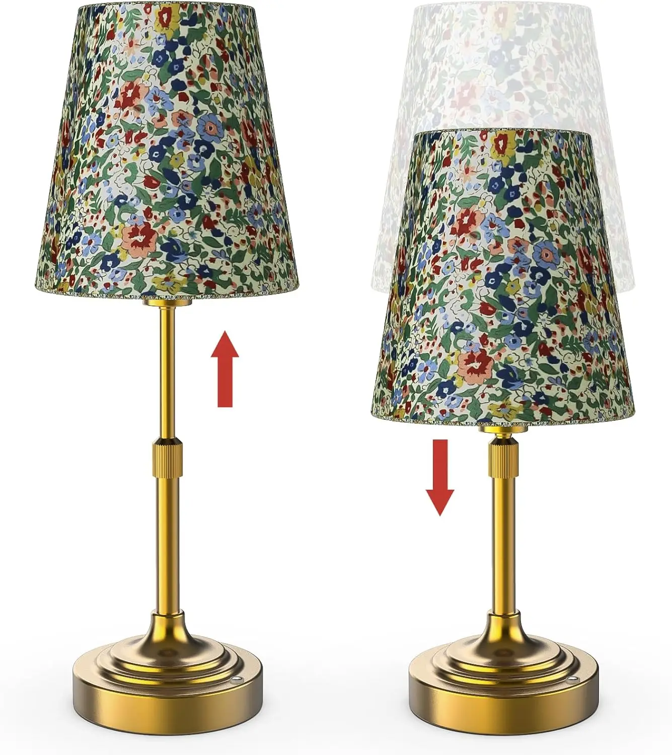 Lampe de table portable sans fil, batterie rechargeable, température de couleur réglable 2700-6000K, lumière ambiante à intensité variable pour patio, bar