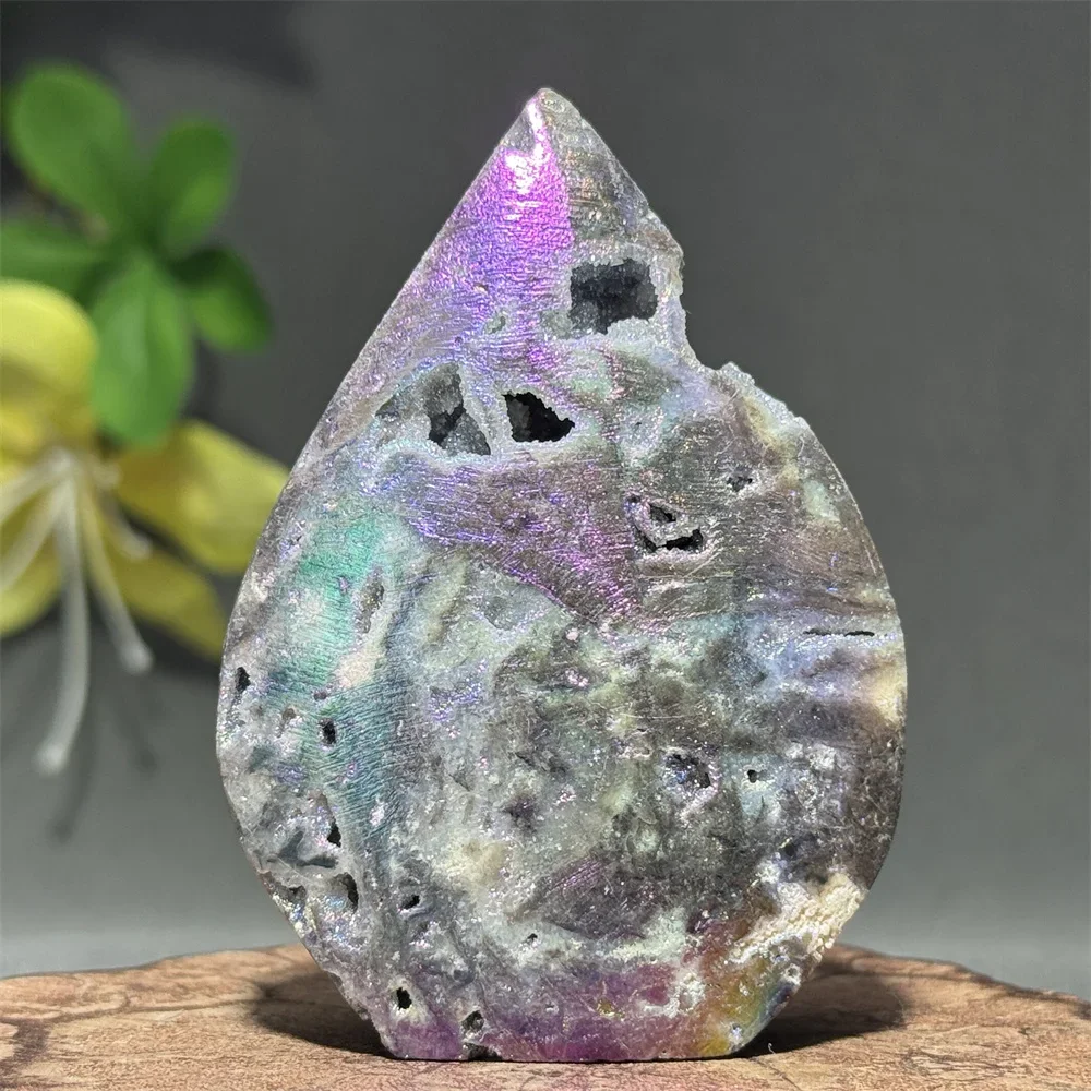 Natural Electroplating Colorful Sphalerite Free-Form Torch Home Office Ornaments Energy Meditation Healing Witchcraft Mineral