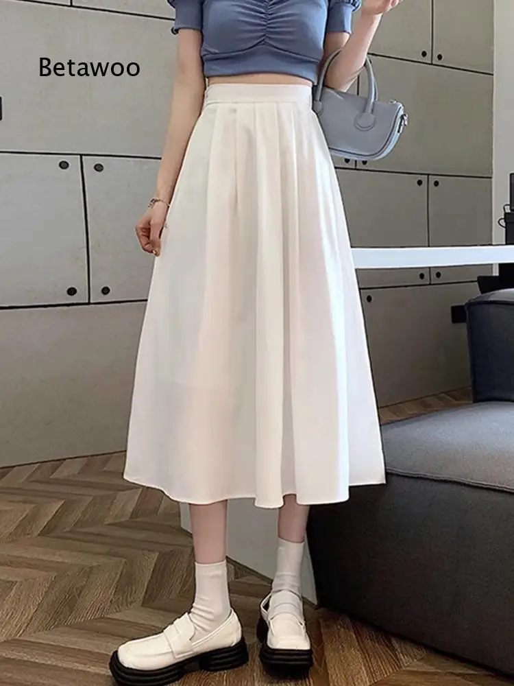 Umbrella Style Half Skirt For Women High Waist Pleated A Line Skirt With Nice Drape Figure Flattering Garment For Petite Figure