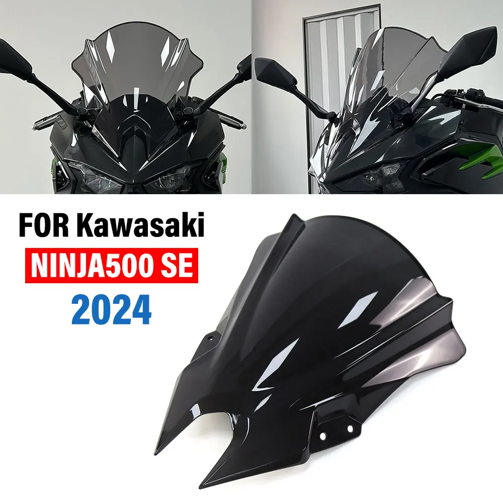 

Для Kawasaki NINJA 500 SE 2024 2025 NINJA 500 мотоциклетное переднее лобовое стекло с двойным пузырьком, дефлектор ветрового стекла, обтекатель лобового стекла