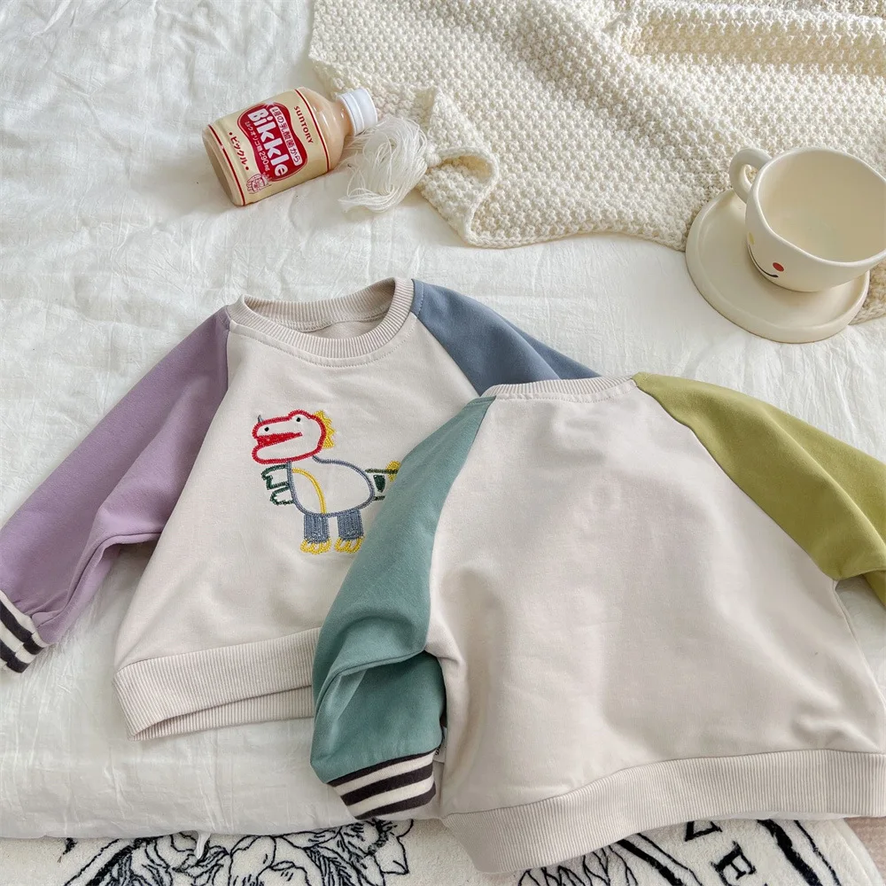 Baby Clothing Embroidery Girls Sweatshirts Pathchwork Boys Hoodie