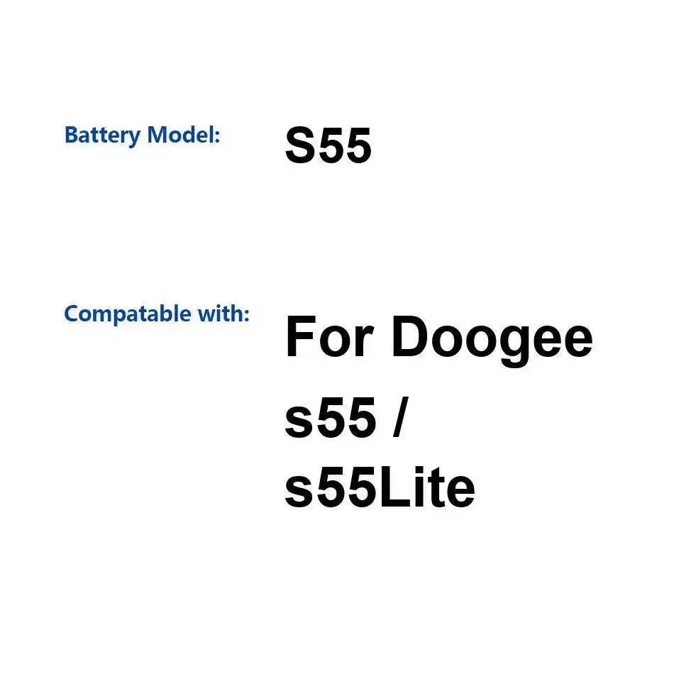 

5500Mah For Doogee S55 Lite Mobile Phone Battery Long-Lasting Performance