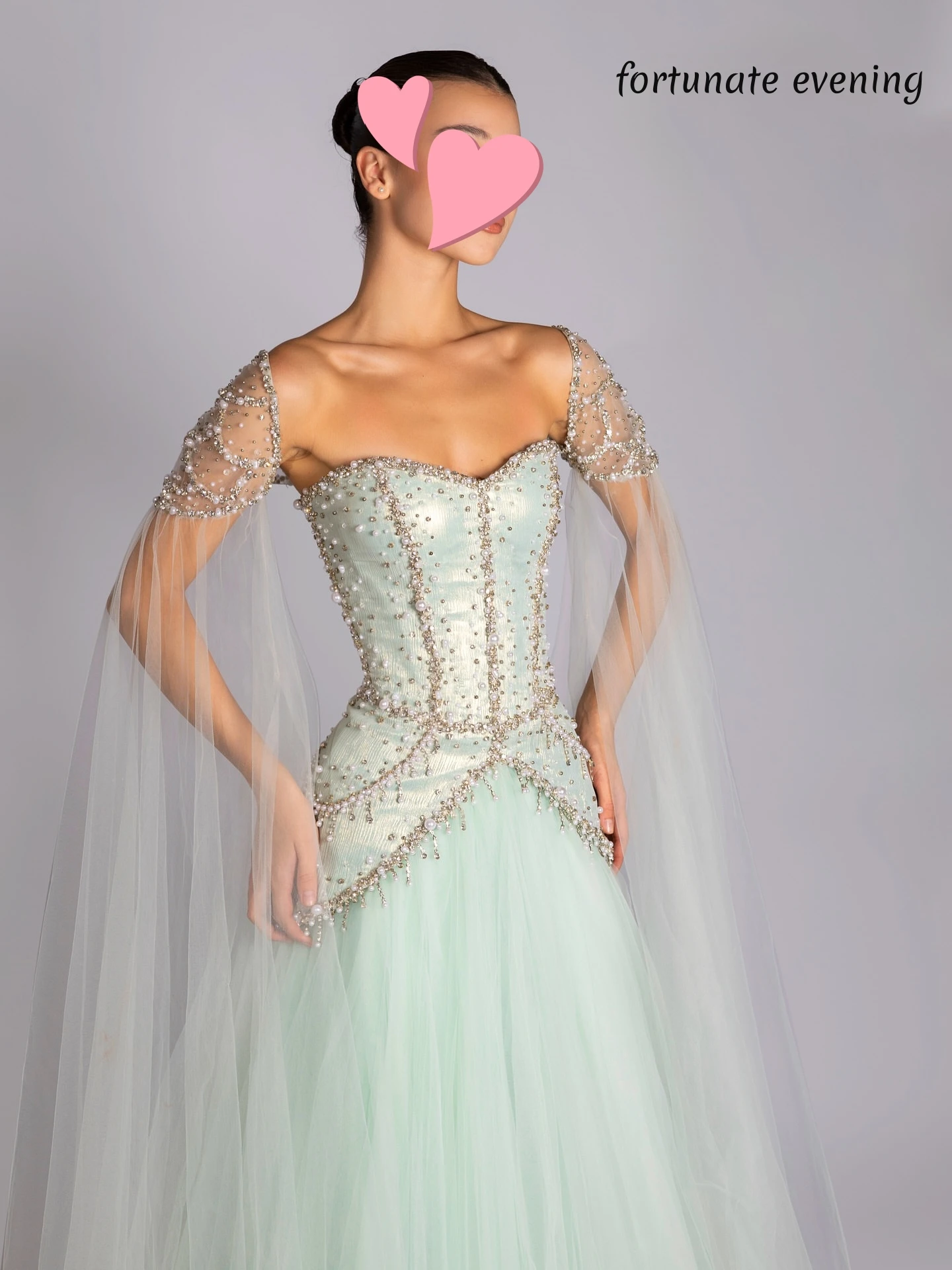 Soirée chanceuse élégante Vintage doux vert sirène perles cristal personnalisé Occasion formelle robe de bal robes de soirée