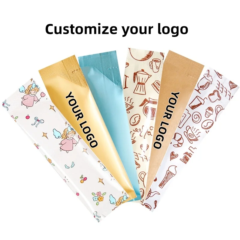 【Logo Custom】100Pcs Customized Aluminum Foil Bag Powder Plastic Bag Suitable for Food and Cosmetics Packaging Materials