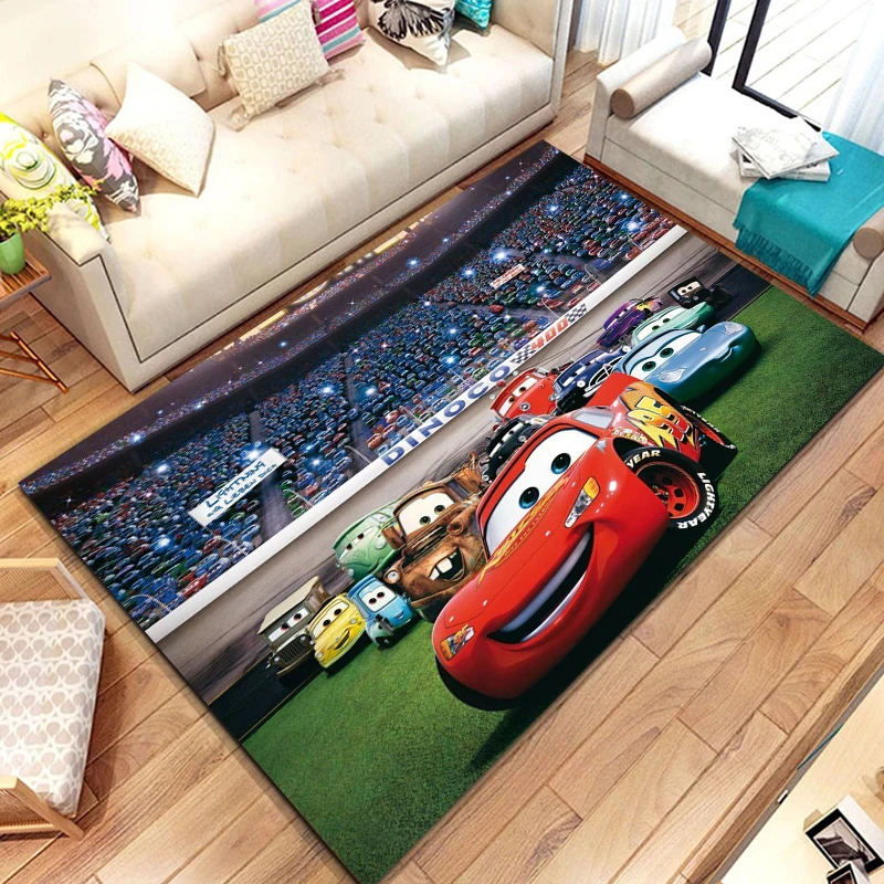 Disney Cars Lightning Mcqueen Cartoon Carpets Bedroom Play Mats Rug Bedroom Carpet Living Kid\'s Room Baby Crawl Bedside Mat Gift