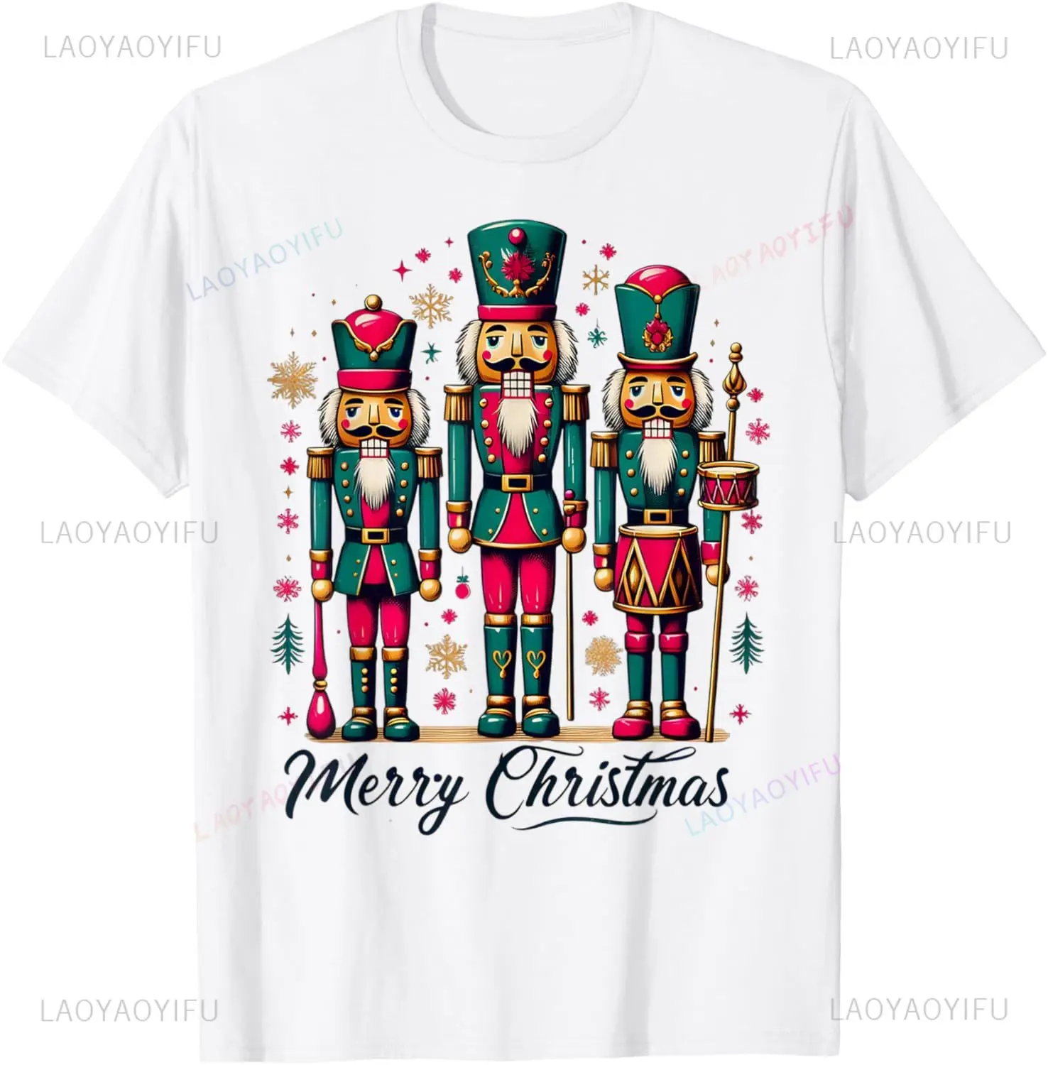 Retro Christmas Woman Man Graphic T Shirts Vintage Classical Russian Ballet The Nutcracker Merry Christmas Cotton Loose T-Shirt