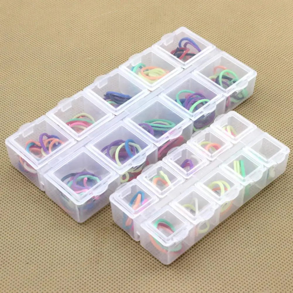 Jewelry Storage Box with Lid 10 Grids Large Capacity Clear Display Earrings Rings Beads Storage Case Jewelry Packaging
