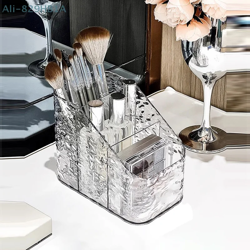 Clear Acrylic Makeup Brush Holder Desk Cosmetic Organizer Lipstick Storage Box Nail Polish Display Stand Rack Jewelry Case