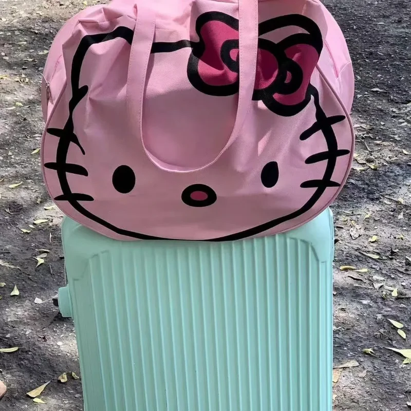 Kawaii أكسفورد القماش مرحبا كيتي حقيبة يد Harajuku إكسسوارات فتيات على ظهره المحمولة سعة كبيرة السفر حقيبة التخزين هدية #2