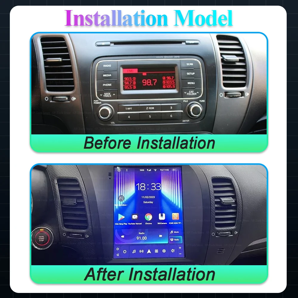 9.7 Inch Android 16 For Kia Cerato K3 Forte 2013-2017 For Tesla Style Car Radio Car Stereo Gps Navigation Wireless Carplay 5g view 2