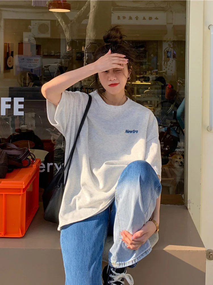 Loose Harajuku T shirts for Women Summer New Fashion Female T-shirt Korean Cool White Red Black Yellow Letter Tops M-XL image 6