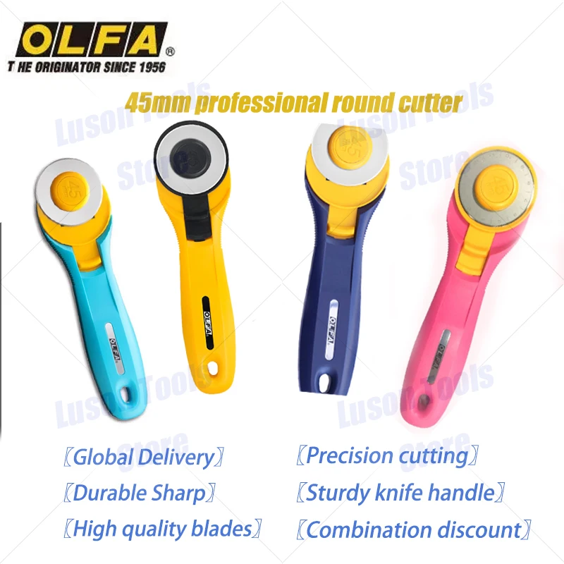 Original Japanese OLFA RTY-2/C 45mm diameter round roller knife flat rubber band hob patchwork knife paper cutting leather cloth cutting and sewing