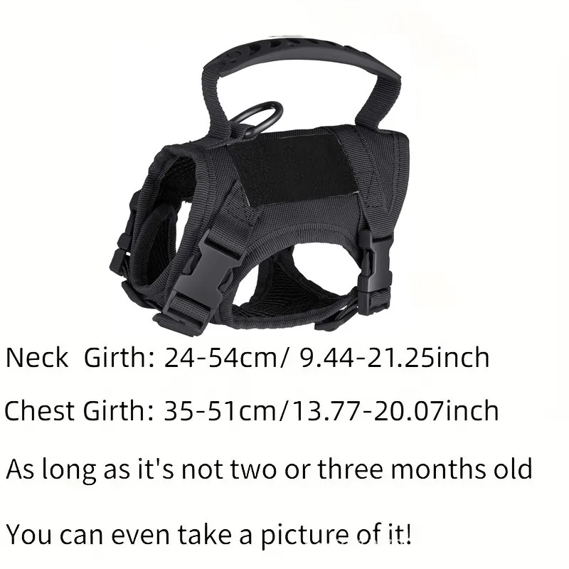 1Pc Tactical Reflective Cat Harness Vest With Handle Adjustable Outdoor Walking Training Pet Supplies