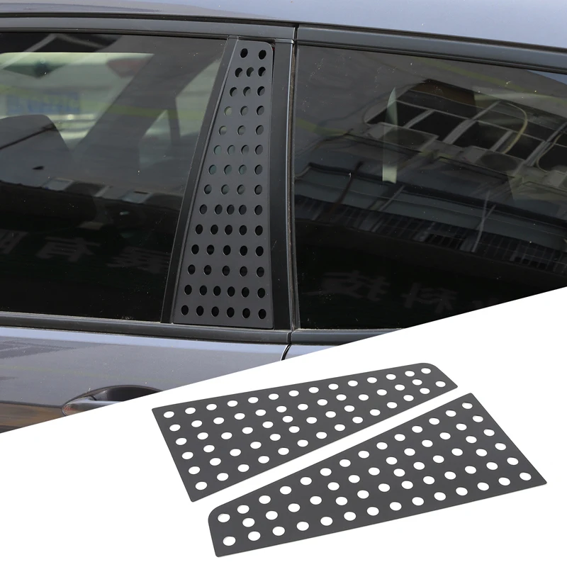 For 15-19 Honda Pilot aluminum alloy car rear door small window honeycomb panel cover decoration sticker car accessories