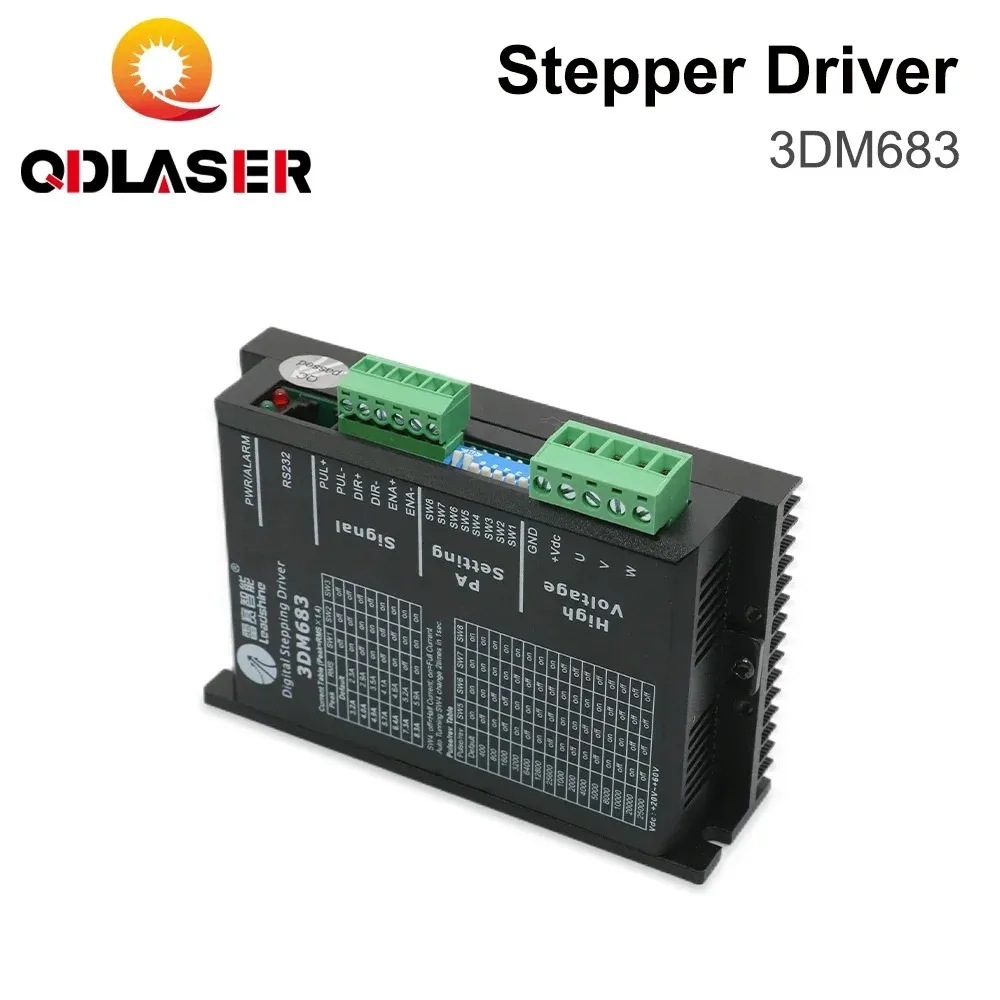 

Драйвер шагового двигателя QDLASER Leadshine 3DM683, 3-фазный, 20-60 В постоянного тока, 0,5–8,3 А для контроллера двигателя Nema23 Nema34