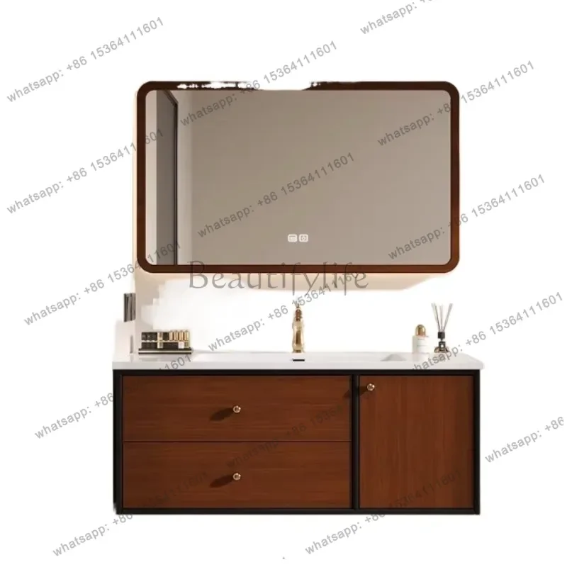 

Medieval style bathroom cabinet combination modern simple ceramic integrated basin bathroom cabinet toilet washbasin cabinet