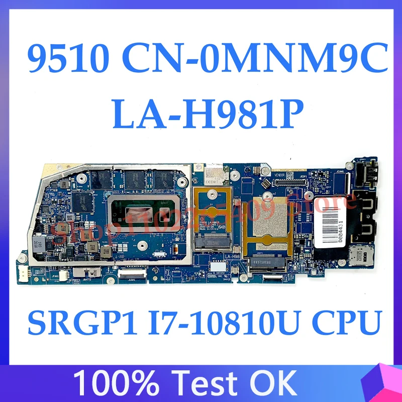 NEW Mainboard CN-0MNM9C 0MNM9C MNM9C For DELL 9510 Laptop Motherboard FDB50 LA-H981P With SRGP1 I7-10810U CPU 100 Full Tested OK