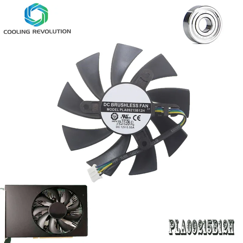 87MM PLA09215B12H DC12V 0.55A 4Pin GTX1060 1660 1660S 1660Ti Videokaart Fan voor Dell GTX 1060 GTX 1660 GTX 1660 S GTX 1660Ti