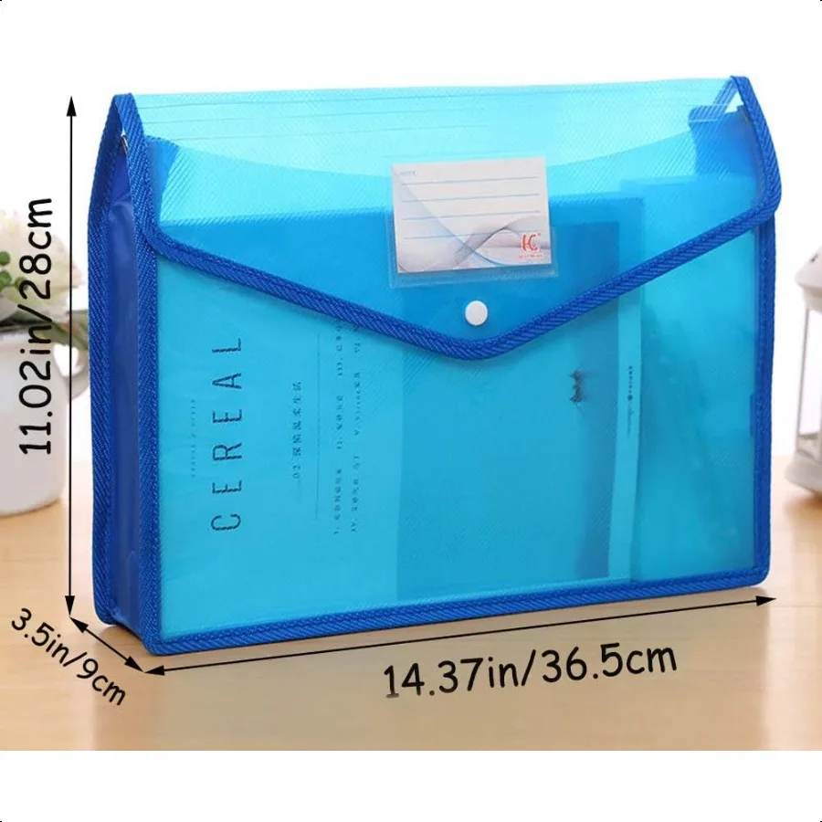 7 Pack File Folder Expandable Poly Envelopes B4 Plastic Document Folder Button Closure Waterproof File Pouch with 7pcs Black Ge