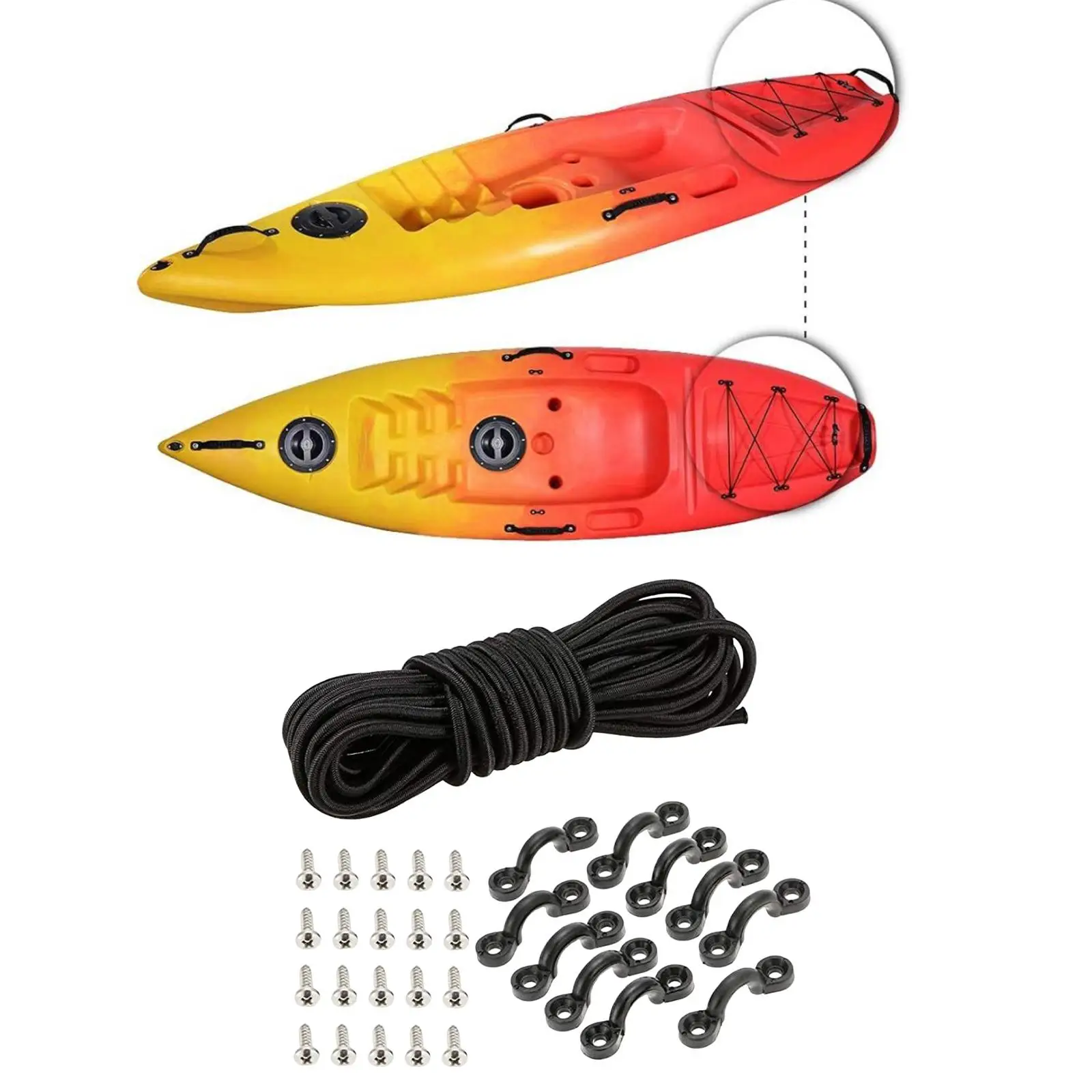 Kayak Deck Rigging Kit Fishing Storage Bungee Kit for Accessories Replacement Parts