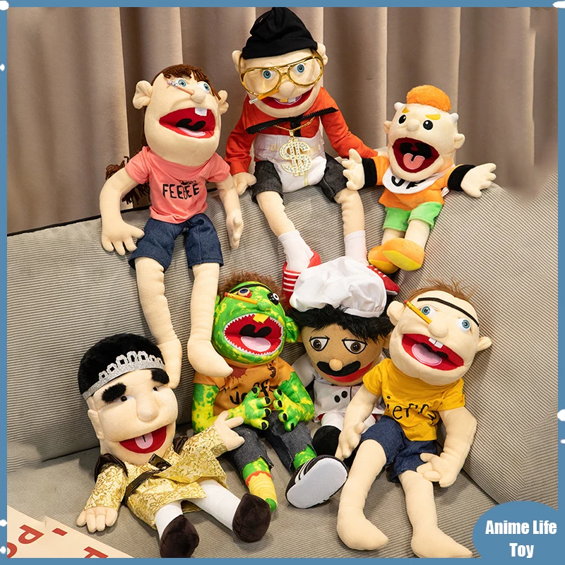 

Hot Game Jeffy Hand Puppet Doll Talk Show Roleplay Movable Mouth Props Chef Police Prince Dad Mom Plush Toys Puppet Kids Gift