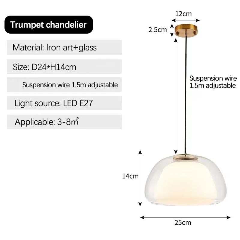 Imagem -06 - Sandyha-cream Wind Jelly Design Glass Led Chandelier Simples Pandant Lights Modern Home Decor Lamp Lustre para Sala de Jantar e Quarto