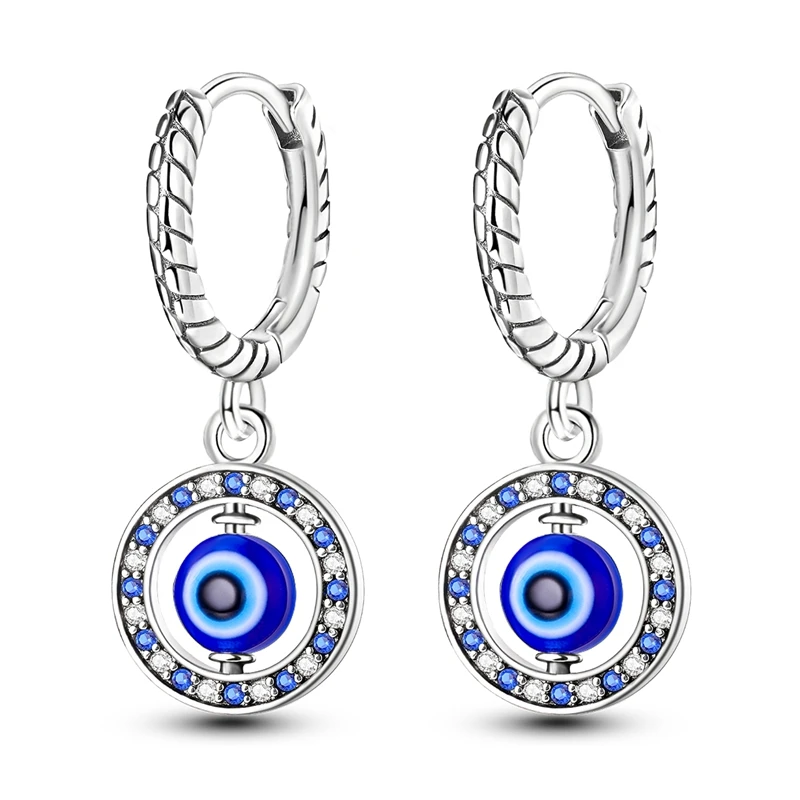 

925 Sterling Silver Earrings Women Rotating Eye Snake Bone Pattern Drop Earring For Anniversary Wedding Jewelry Gifts