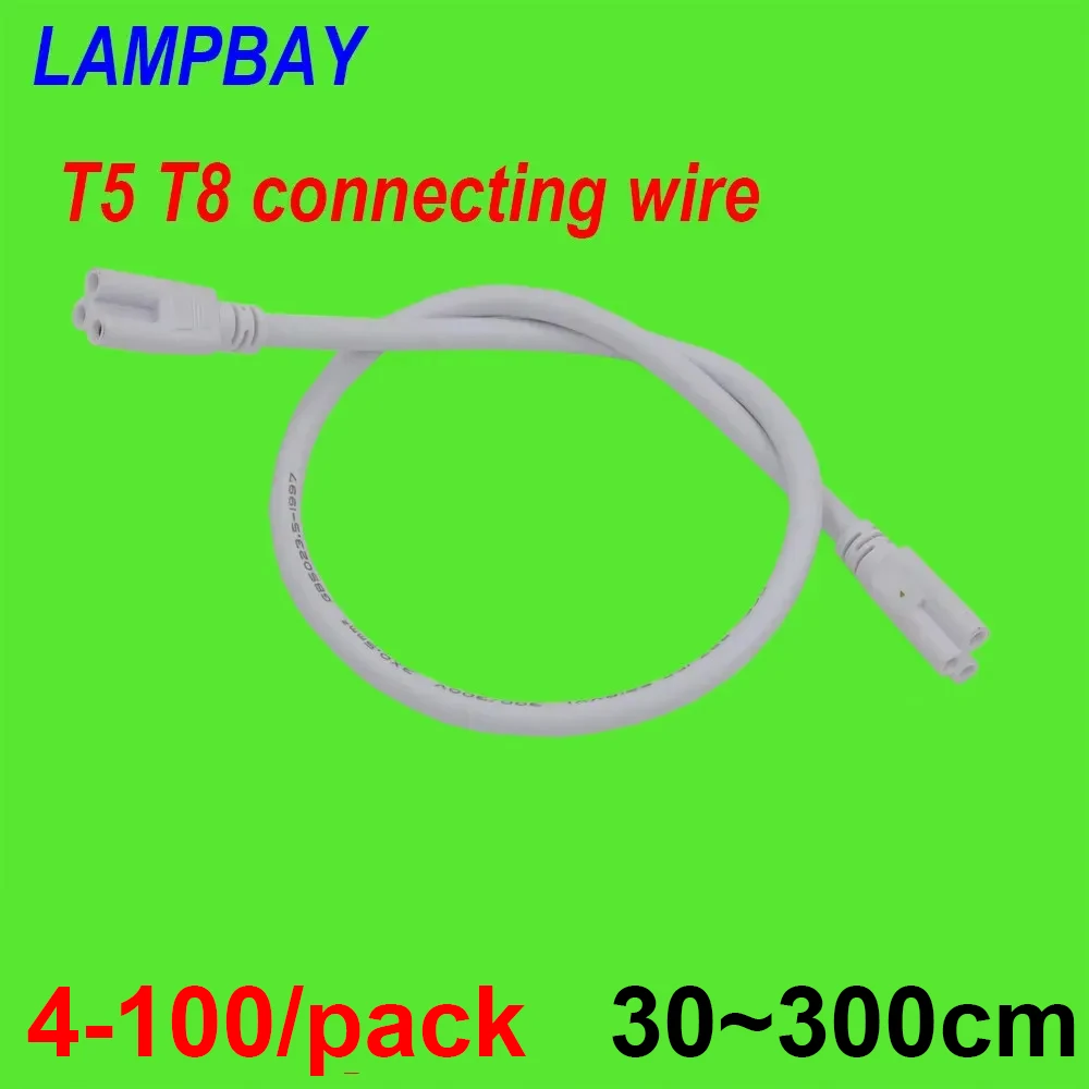 T5 T8 Connecting Cable 30cm 50cm 100cm 150cm 200cm 300cm 3-pin socket Wire Connector for LED Tube Light Integrated Fixture