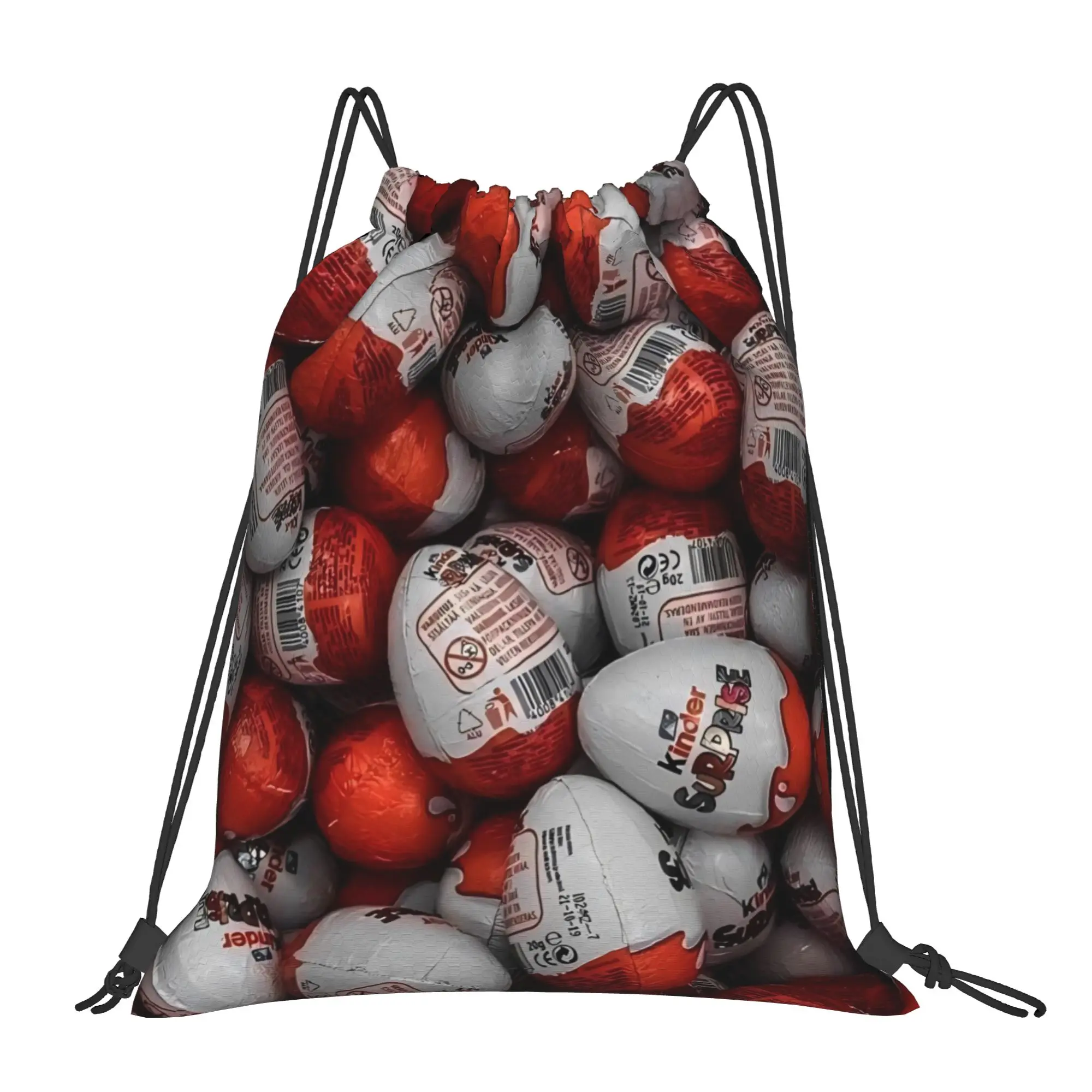 Kinder Surprise Egg Pile Kinder Multi-function Pocket Men Women Storage Backpack Teenager Travel Bag Print Drawstring Bags