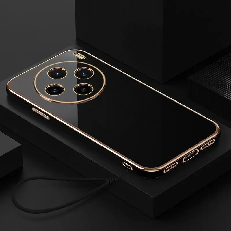 ل vivo X100 برو غطاء V2309A V2324A الفاخرة تصفيح جراب هاتف Vivo X100Pro للصدمات الغطاء الخلفي