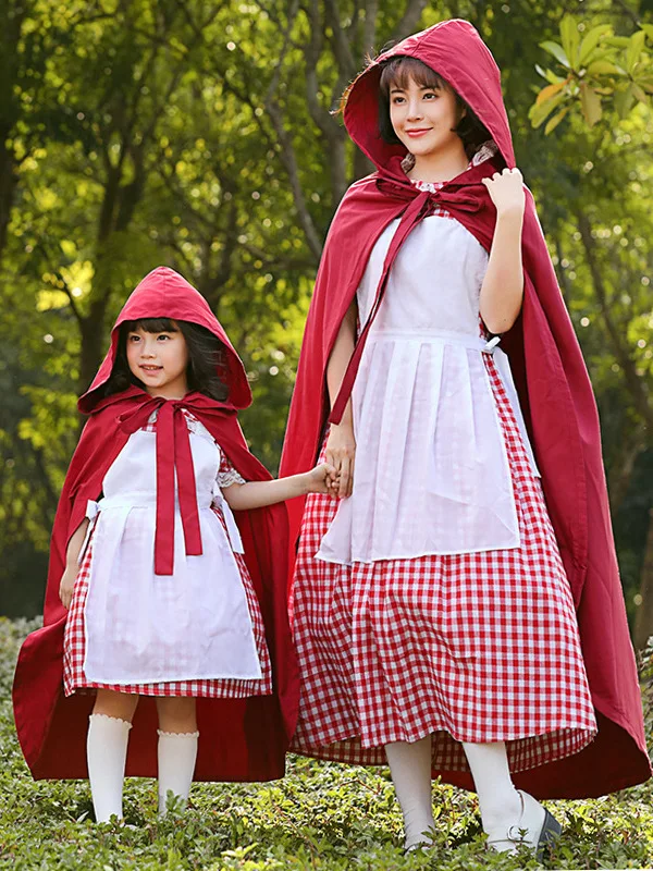 

Halloween Little Red Riding Hood Performance Dress Parent-Child Matching Traditional Chinese Costume Women's Fashionable Stag...