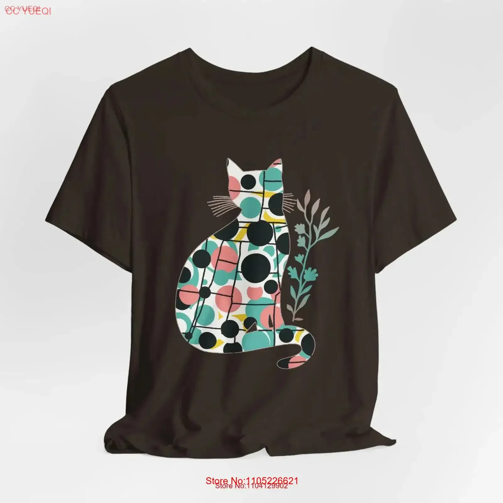 Cat Floral Boho T Shirt Lover Cute Flower Top for her vintage Washed Soft streetwear designer clothes homme Breathable