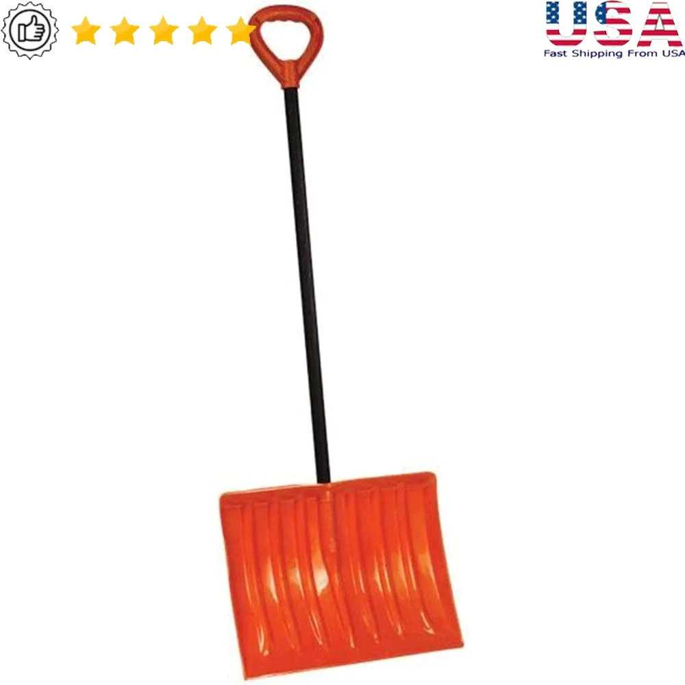 

Durable Poly Snow Shovel D-Grip Handle Lightweight Ergonomic Design Efficient Snow Removal Tool Safe Fragile Surfaces Winter