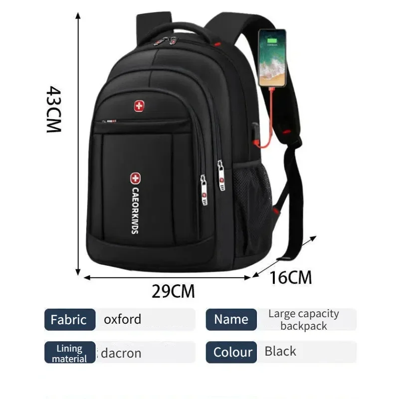 Jbtp mochilas de grande capacidade dos homens mochilas para portátil à prova dwaterproof água leve sacos de viagem sacos escolares saco de negócios grande mochila homem