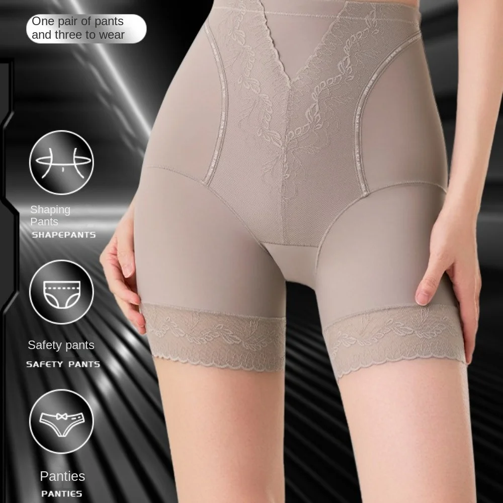 Tamanho grande shapewear calcinha feminina cintura alta renda floral pós-parto corpo shapers lingeries traceless bunda levantador cuecas