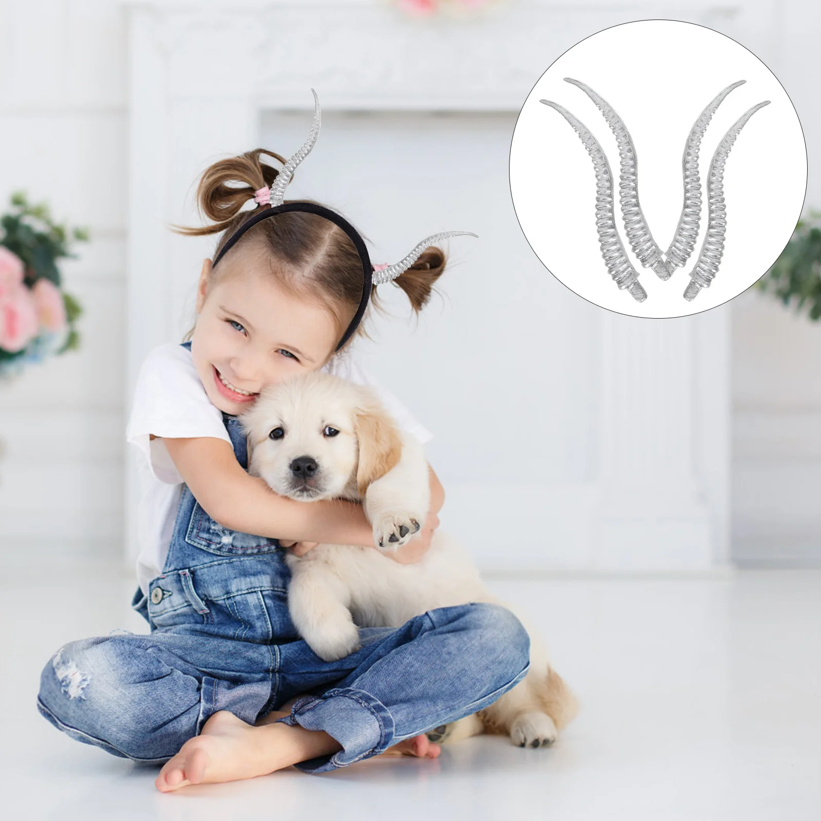 

4 шт., повязка на голову с овечьими рогами, легкие искусственные рога для DIY, вечерние маскарадные костюмы на Хэллоуин, аксессуары для вечеринки, реквизит