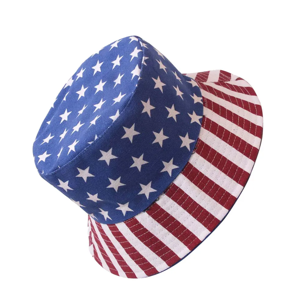 

American Flag Fisherman Hat Lightweight Sun Protection Bucket Hat Outdoor Travel Beach Garden Shade Double Side Design