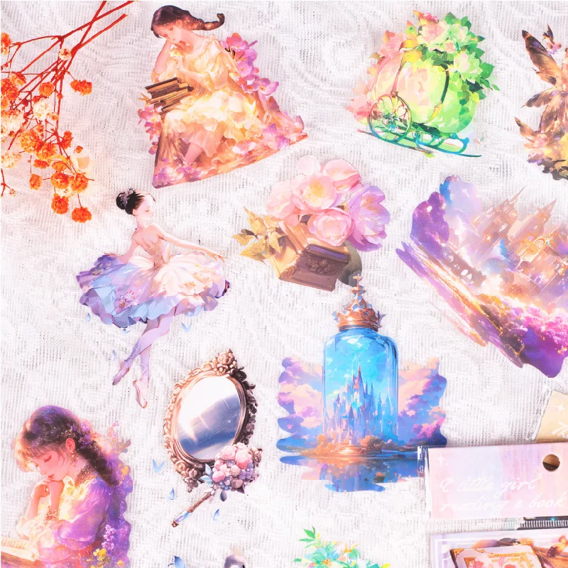 1pack/8pcs Dreamy Aesthetic Sticker Pack Romantic Lovely Decor Decals Scrapbooking DIY Journal