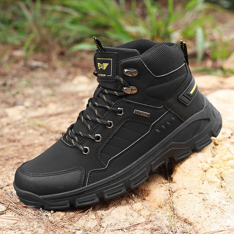 

ELUVA термозимние ботинки для мужчин, непромокаемая походная обувь, противоскользящие уличные треккинговые ботинки, легкие теплые зимние ботинки для мужчин