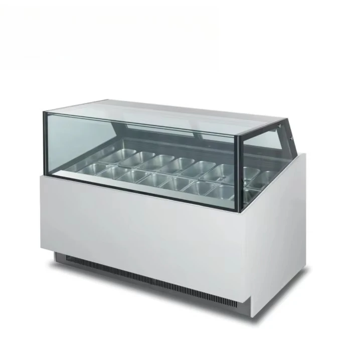 Ice Cream Display Freezer Full Enclosed Compressor, Energy Efficient & Low Noise
