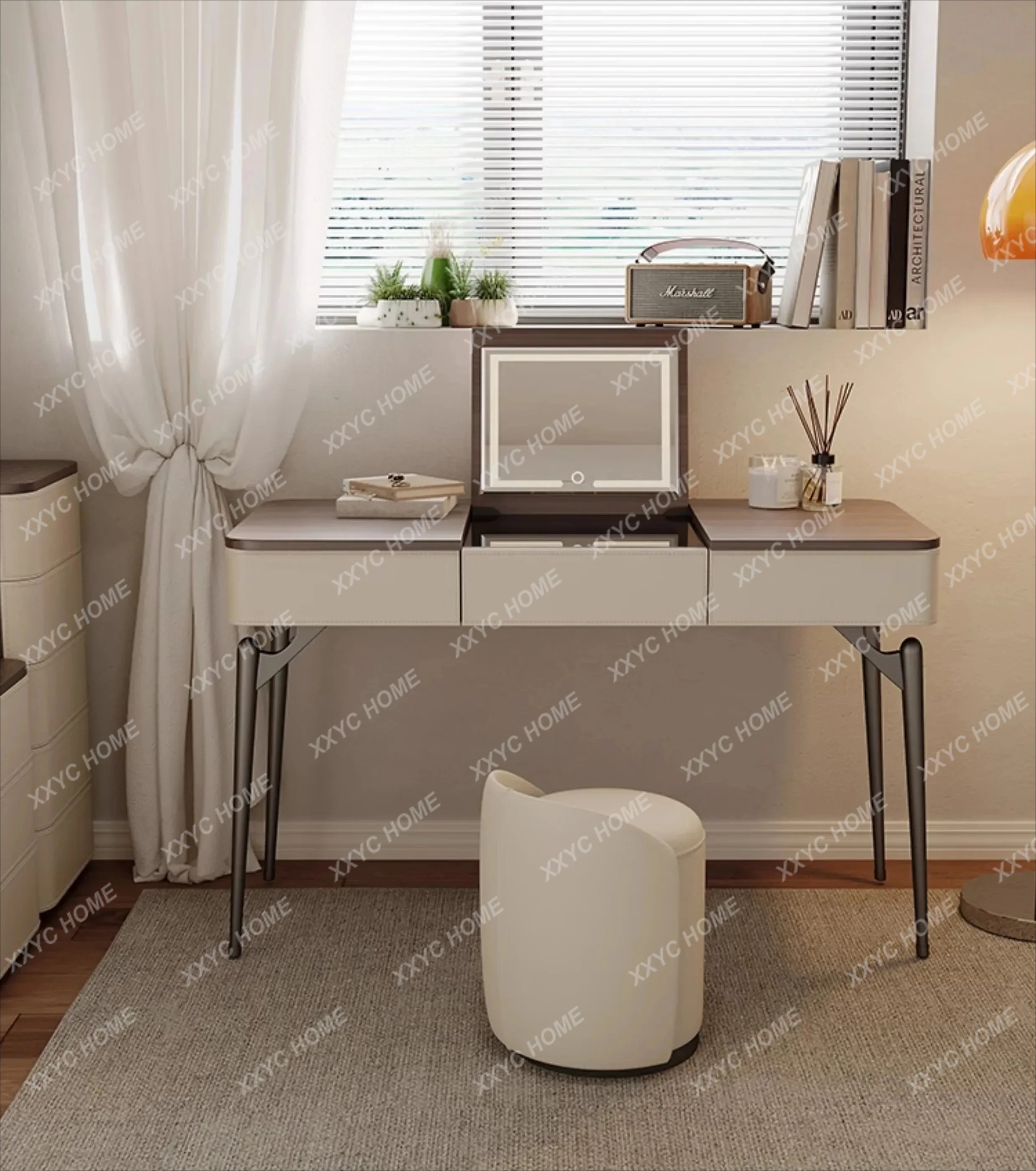Women Bedroom Vanity Table Beauty Service Desgin Cosmetics Dressing Table Minimalist Comoda Pra Quarto Trendy