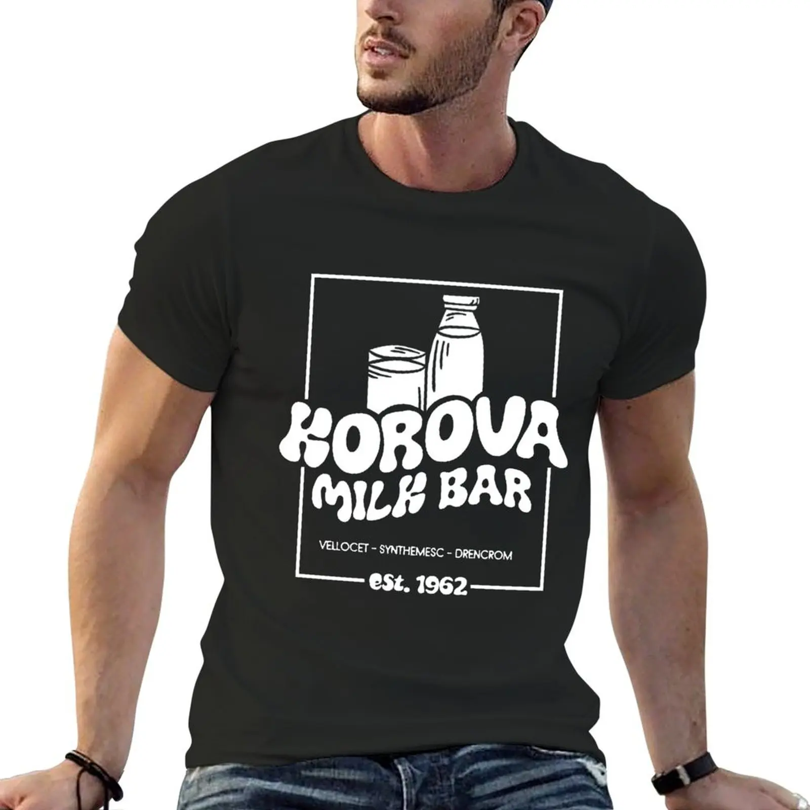 

Korova Milkbar - Black Edition T-Shirt tops customs vintage graphic tee oversized t shirts for men