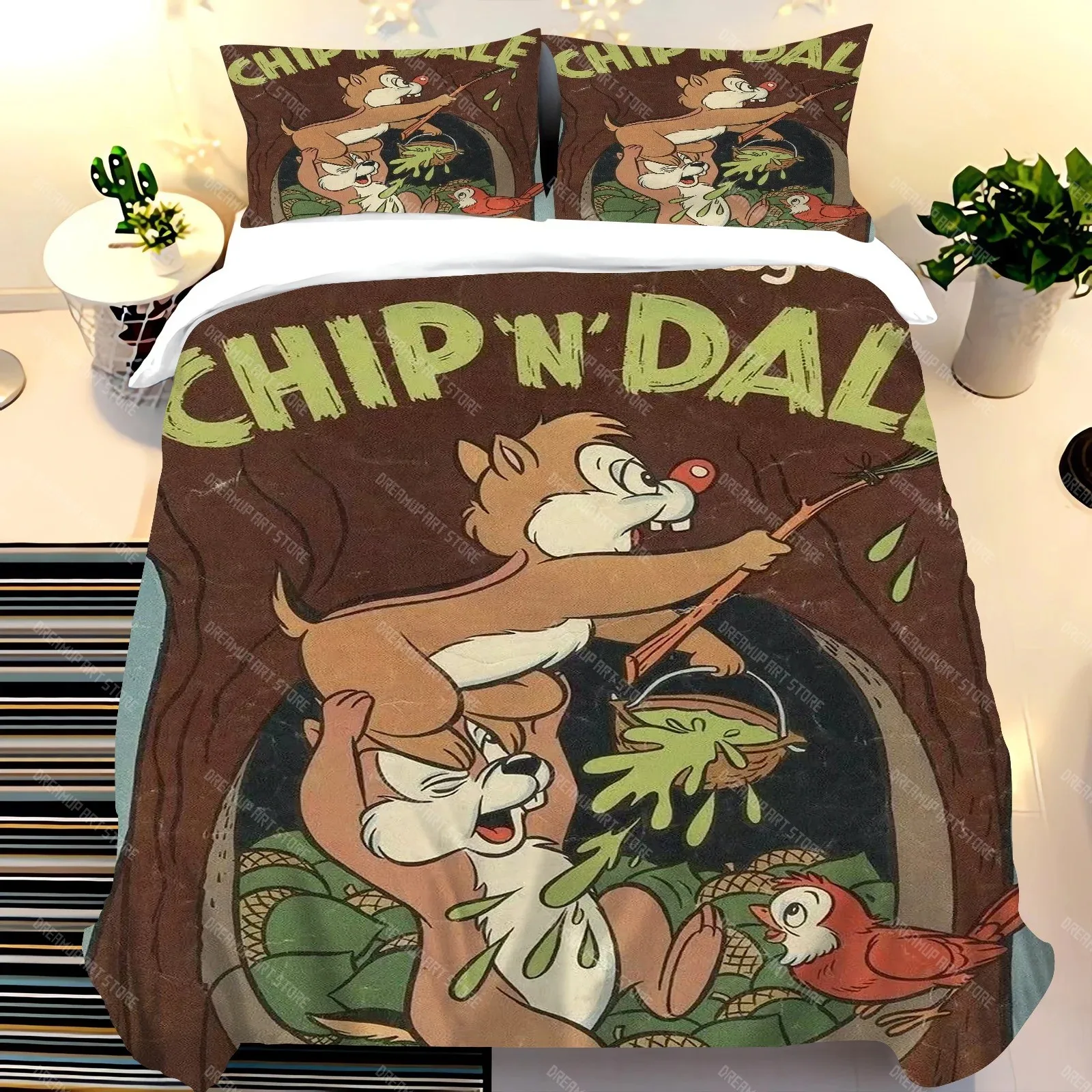 

Animated Squirrel Bedding Set Squirrels Duvet Cover for Girls Kids Room Decoration Gift