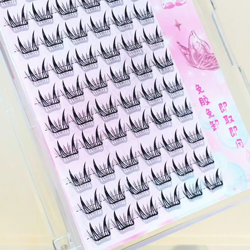 Glue-Free False Eyelashes Natural Look Manga Segmented Eyelash Extensions For DIY Long-Lasting Curling Large Capacity Lash F8E0