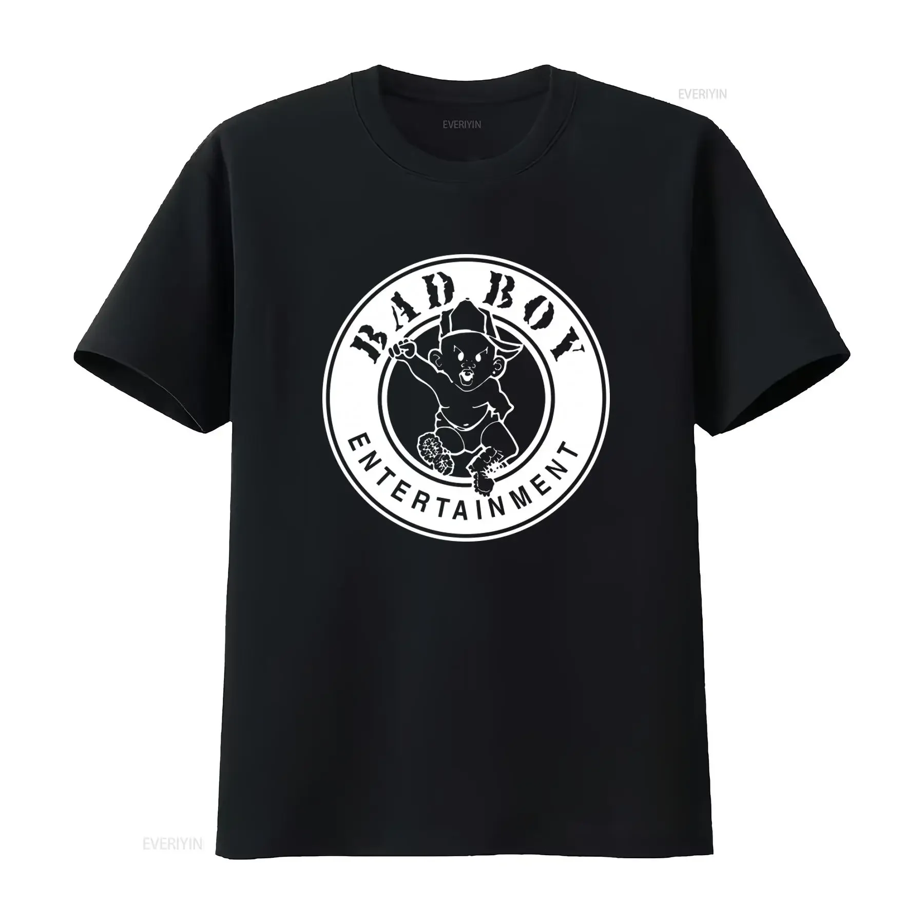 Bad Boy Entertainment Logo T Shirt Bold Black and White Design for Trendy Streetwear vintage Washed Breathable Soft